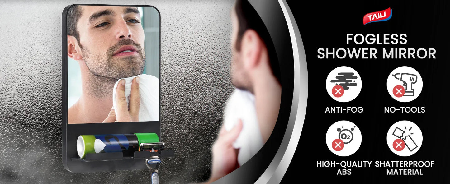 TAILI Acryl Anti Nebel Spiegel Dusche Rasieren Fogless Spiegel Waschraum Zubehör Für Frauen Make-Up Mann Rasieren Bad Werkzeuge