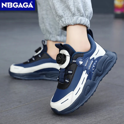 Boys Anti-Slip Waterproof Leather Running Shoes Outdoor Sports Walking Shoes Comfort Kids Sneakers For Autumn Winter 5-16 Years.