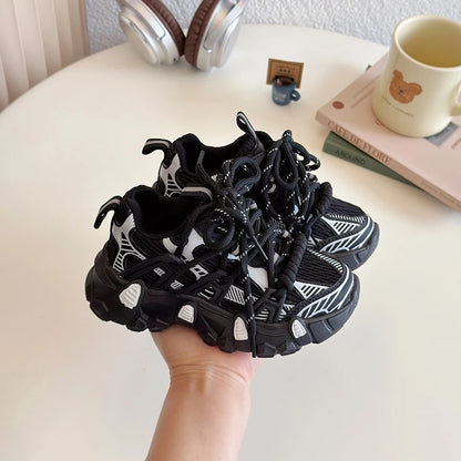 Kids Sneakers for Girls 2025 New Toddlers Causal Shoes Spring Autumn Chunky Versatile Children School Basketball Shoes Non-slip