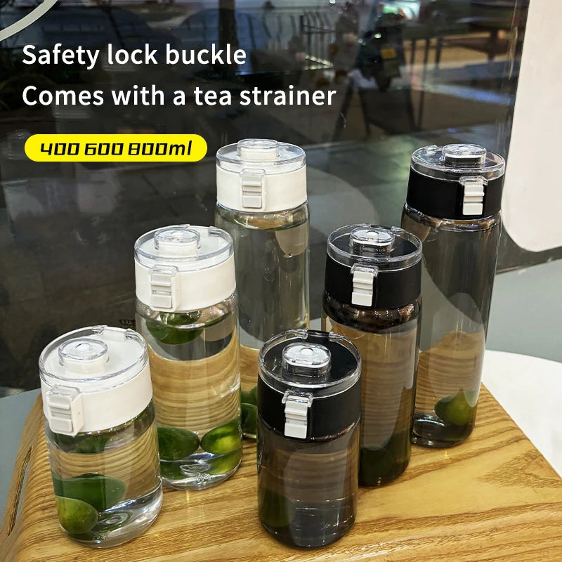 400/600/800ML Large Capacity Sports Water Bottle Leak Proof Plastic Cup Drinking Outdoor Travel Portable Gym Fitness Jugs.