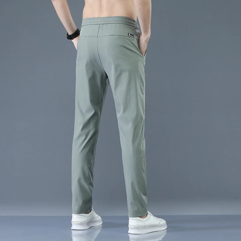 New Spring Summer Men's Casual Pants Slim Pant Straight Thin Trousers Male Fashion Stretch Khaki Jogging 28-38.
