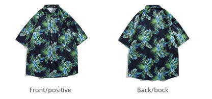 Shopee Popular Men's Loose-fit Hawaiian Vacation Beach Shirt Shorts Set Summer Casual Comfortable Clothing.