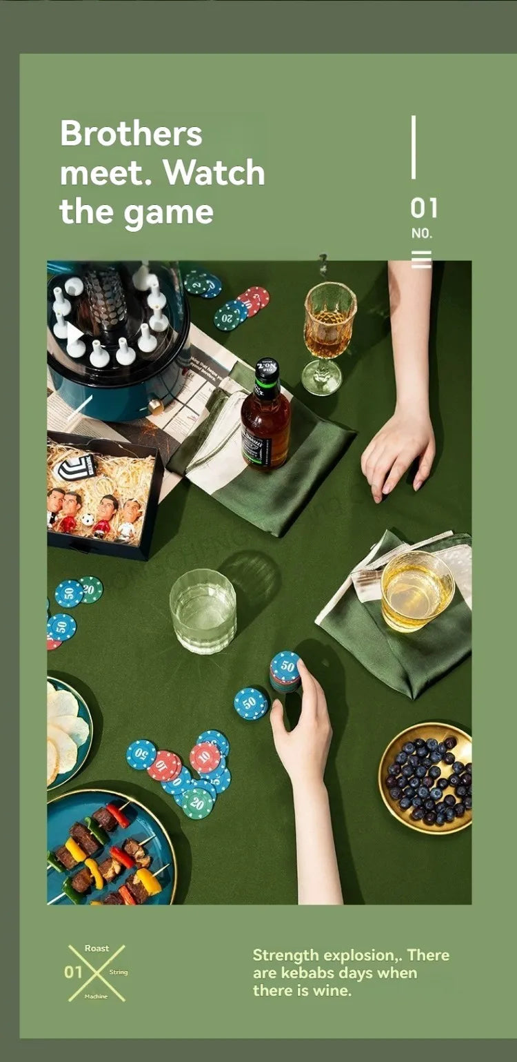 Non-smoking Automatic Rotating Household Electric Barbecue Oven Large Capacity Camping Multi-function.