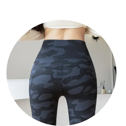 Women Camo Shark Pants High Waist Pocket Leggings Big Size Stretchy Casual Pants Fashion Skinny Yoga Fitness Pants.