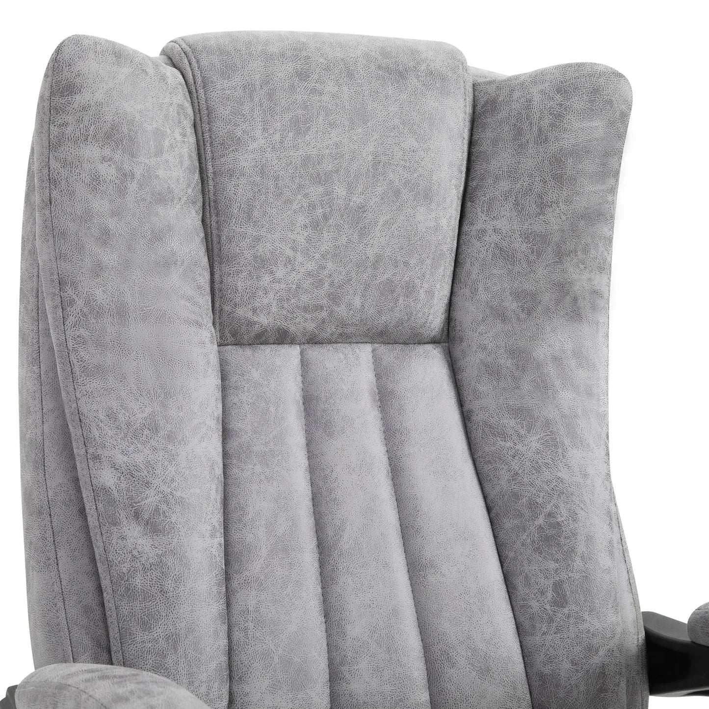 Massagesessel Bürostuhl mit beheizter Liegemassagefunktion Fußstütze Dickes Kissen Grau 62 x 67 x 113-120 cm