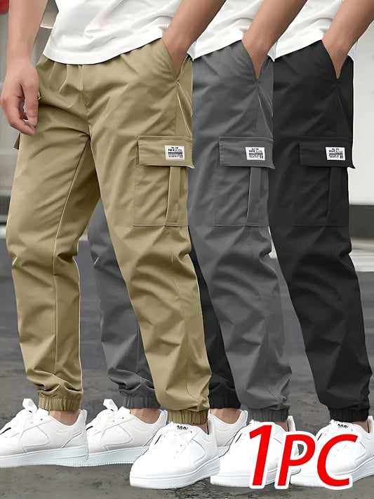 Men's Cargo Pants Sweatpants Outdoor Bunched Long Trousers  Casual Autumn Multi-Pocket Durable Workwear Male Trousers.