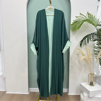 Open Modest Kimono Abaya Dubai Luxury Muslim Cardigan Coat Abayas for Women Islam Kebaya Caftan Marocain Robe Femme Musulmane.
