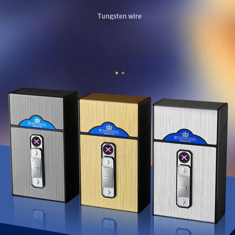 20 Whole Pack Cigarettes Dual Arc USB Charging Lighter Outdoor Moisture-proof And Waterproof 2 in 1 Electronic Lighters Smoking.