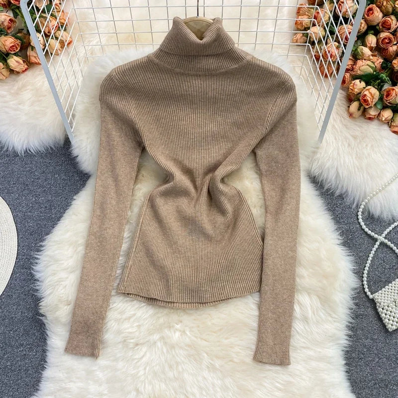 2026 neue Herbst Winter Rollkragen Langarm Gestrickte Pullover Einfarbig Multi Farbe Kaschmir Grundlegende Weiche Pullover
