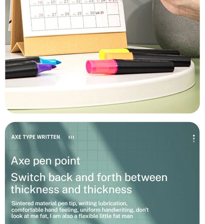 Deli 10-teiliges Textmarker-Set, große Kapazität, Meißelspitze, Bonbonfarben-Marker, Studenten-Briefpapier, Schulbedarf.