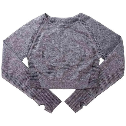 Seamless Yoga Suit Women's Long Sleeve Jacquard Sports High-Waisted Tightening Leggings Fitness Top Origin China.