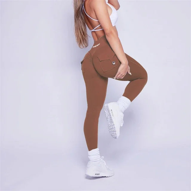 Women Bum Leggings 2025 Women High Waist Tights Pants Peach Hips with Pockets Women Workout Gym Leggings Yoga Pants