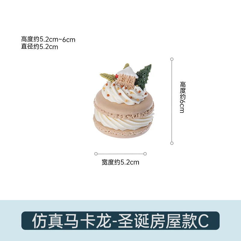 Gefälschte Kuchen Simulation Weihnachten Macaron Kuchen Modell Künstliche Desserts Ornamente Weihnachten Party Fenster Display Fotografie Requisiten.