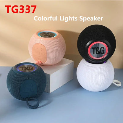 T&G TG337 Bluetooth Speaker Portable TWS Wireless Mini Bass Boombox LED Loudspeaker IPX7 Outdoor Music Player Support BT AUX FM.