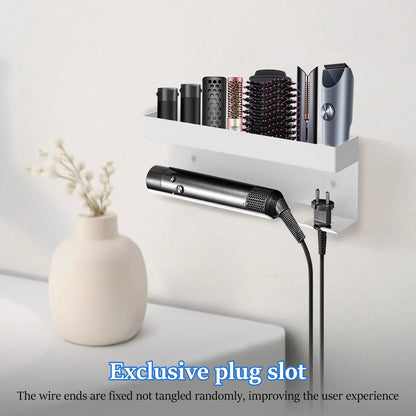 Haartrockner-Halter, Wandmontage, Aufbewahrungsregal, Dyson Airwrap-Halter mit speziellem Steckerschlitz, Haarpflege-Werkzeug, Badezimmer-Organizer