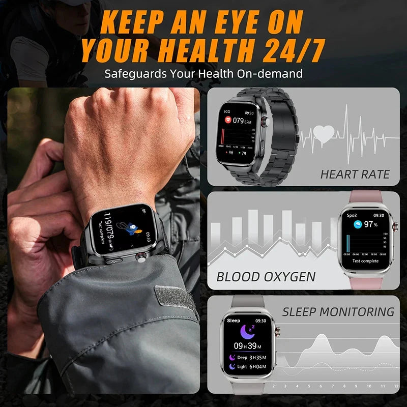SmartWatch Voice Call Push reminder Physical examination Health Watch Blood Pressure UricAcid Blood Oxygen ECG Sport Smart watch.