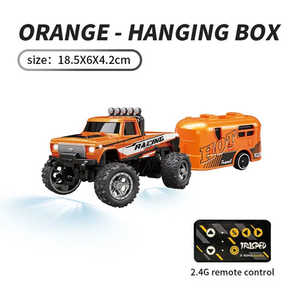 RC 1/64 Speed Mini Off-Road Climbing Car Alloy Cool Appearance Light Shock Absorption With LED Light Toy For Children's Gift.