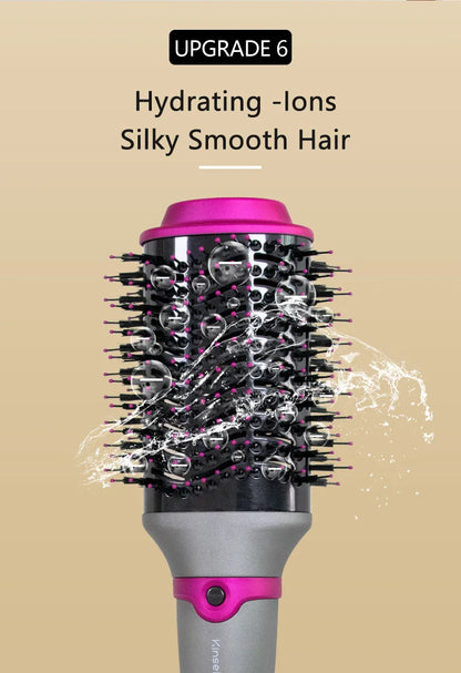 Hot Air Hair Brush Kinseibeauty 2 In 1 Hair Dryer Styling Brush Negative Iron Generator Curling Straight 1200W Hair Dryer.
