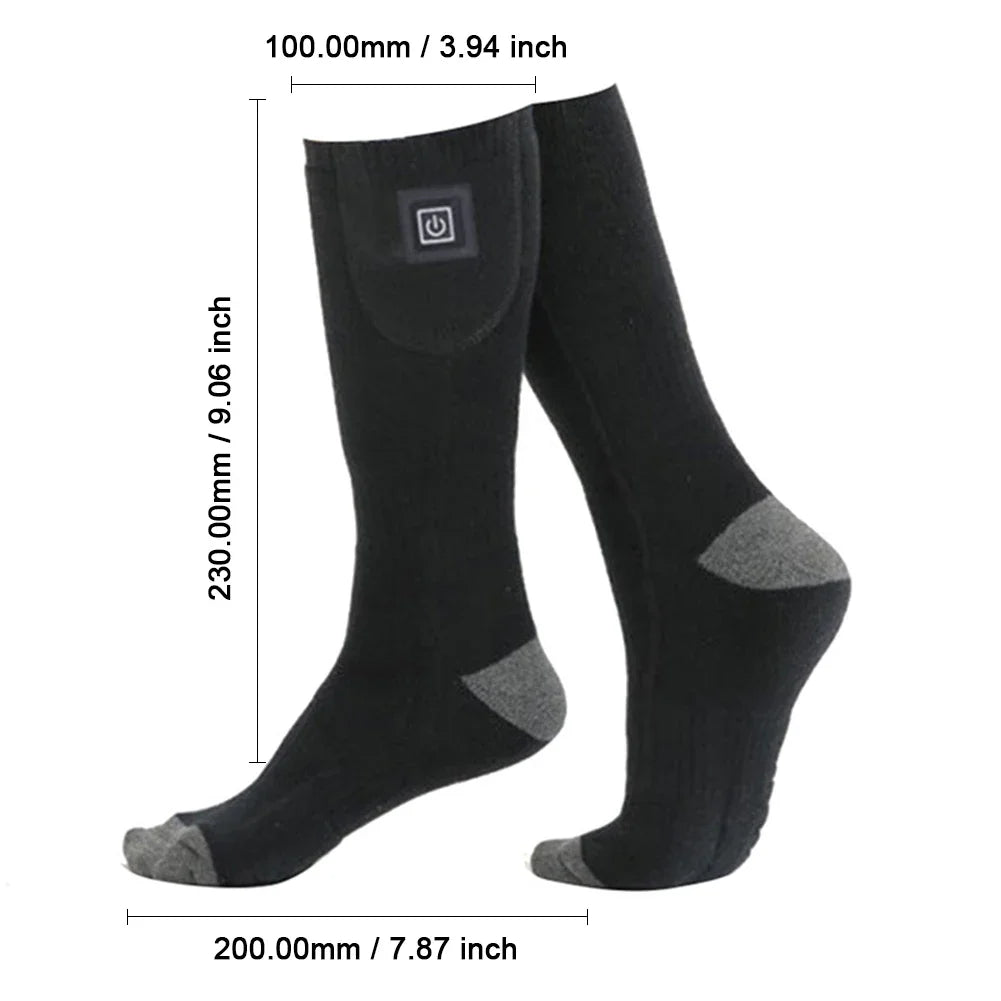 Electric Heating Socks 3 Level Temperature Winter Heating Socks Cold-Proof Winter Warm Thermal Socks for Cycling Camping Skating.