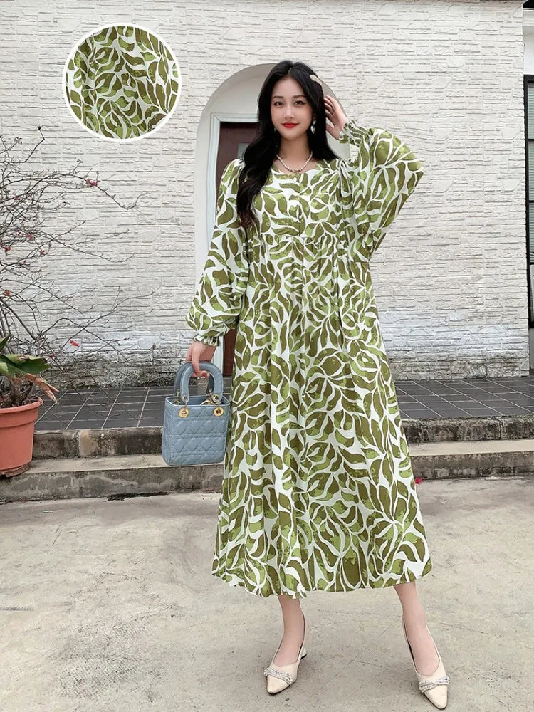 Kleid Frauen Kleidung plus Größe Frühling Sommer böhmischen Strand koreanischen Stil Blumen Vintage Vestidos Robe lose Kleider übergroß.