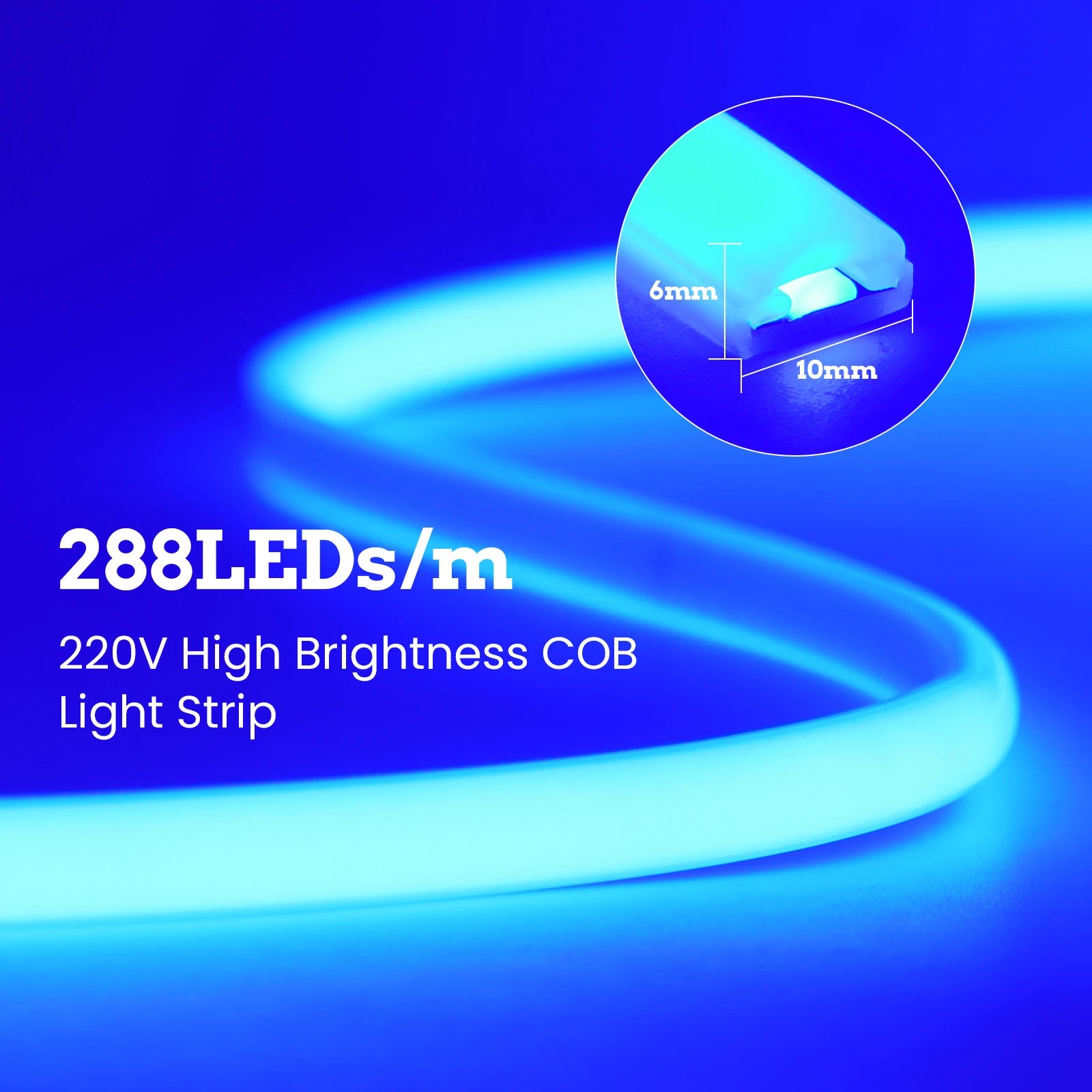 220V COB LED Light Strip Waterproof With EU Plug Red/Blue/Pink/Green Home Outdoor Garden Lighting Flex Silicone Tube Neon Lamp.