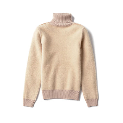 Pullover Für Frauen Winter Verdicken Rollkragen Schlank Stricken Pullover Neue Warme Plüsch Samt Gefüttert Strickwaren Jumper Tops Casual Poleras.