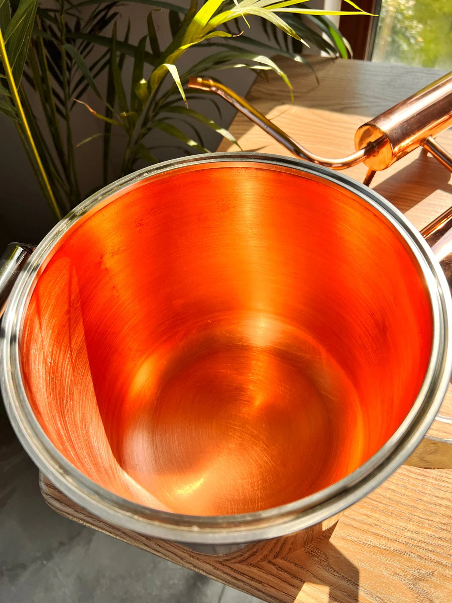 HOOLOO 8L Copper Distiller Essential Oil Hydrosol Still Home Distiller Direct Fire Hea Equipment DIY from Herbs Plants & Flowers.