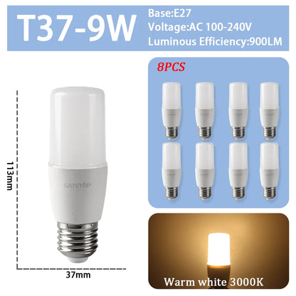 8PCS Led-lampe E27 B22 E14 220V GU10 Spot Licht 9W LED Glühlampe Retro Edison Vintage lampe AC 220V 110V Glas Lampen für Zuhause