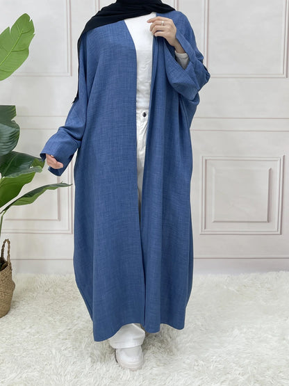 Split Sleeve Open Abaya Kimono Comfort Minimalist Muslim Outfit Islamic Clothing Modest Fashion Without Slip Dress.
