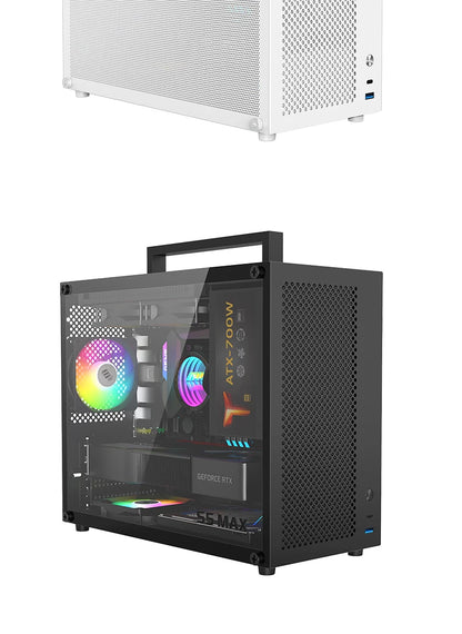 METALFISH S5 MAX Computer Case Gaming PC Chassis Support MATX/ITX 24.5*24.5cm SFX/ATX PSU 135 Mid Tower /180 WaterCooling Cooler.