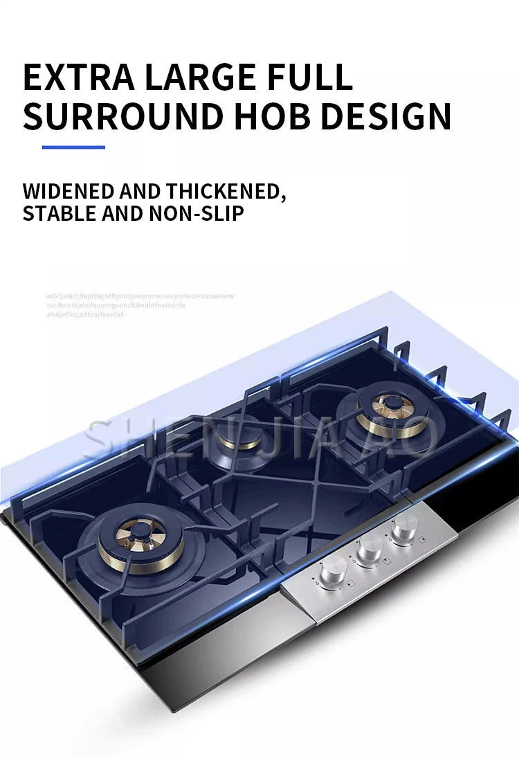 JYZ/T-733-PCB Gas Stove Three Eyes Stove Household Desk Embedded Dual-use Double Stove Natural Gas Liquefied Gas Stove.