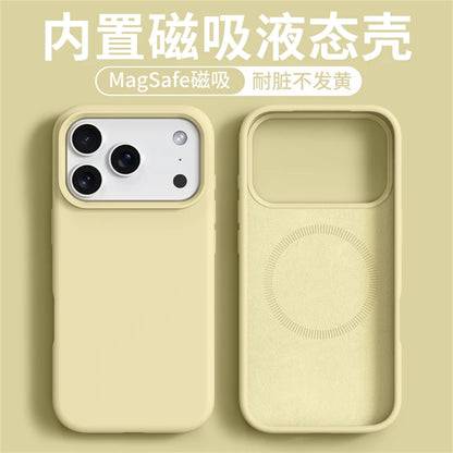 Magnetic Case For iPhone 17 Pro Max 17 Ari MagSafe Luxury Liquid Silicone Comfortable Feel Built in Flocking Protect Cover