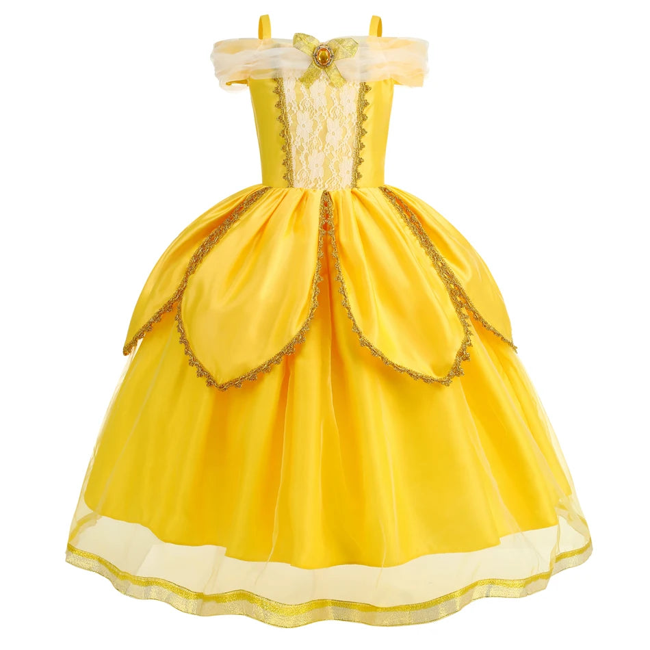 Belle Cosplay Prinzessin Kleid Mädchen Geburtstag Charme Kostüm Kinder Karneval Party Bühne Leistung Vestido Kinder Disguise Kleid