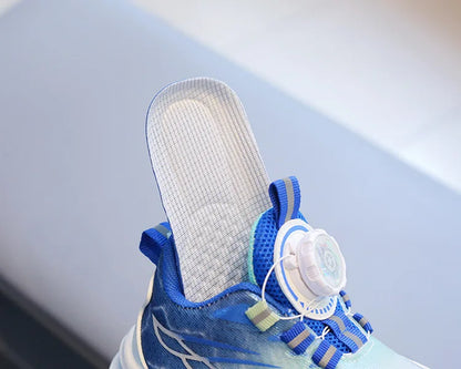 Tenis Child Shoe Casual Sneaker for Boy Kid Shoe for Girl Rotating Buttons Running Shoe for Girl Soft Sole Mesh Braeathable Shoe