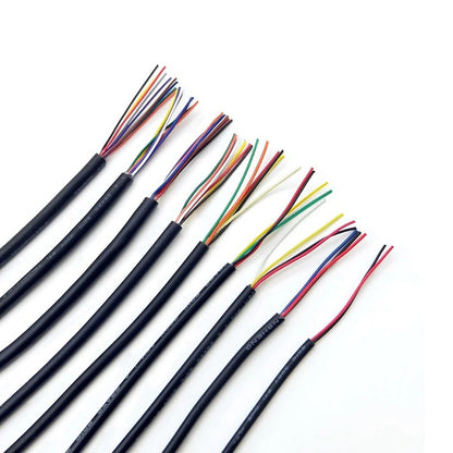 Sheathed Wire Cable 30 28 26 24 22 20 18 AWG Tinned Copper 2 3 4 5 6 7 8 10 Core Electronic Audio Wire For Automotive LED Lights.