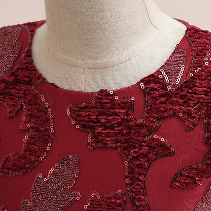 Kinder Party Kleid für Mädchen Hochzeit Brautjungfer Geburtstags kleider Kinder Spitze Stickerei Blumen mädchen Prinzessin Kleider Ballkleid.