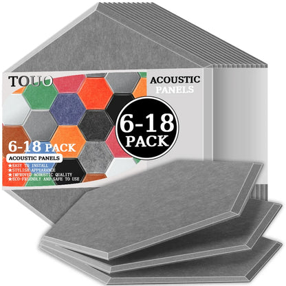 TOUO Acoustic Panels 6-18pc Noise Treatment Insulation Soundproofing Home Studio High Density Soundproof Wall Decor Bedroom