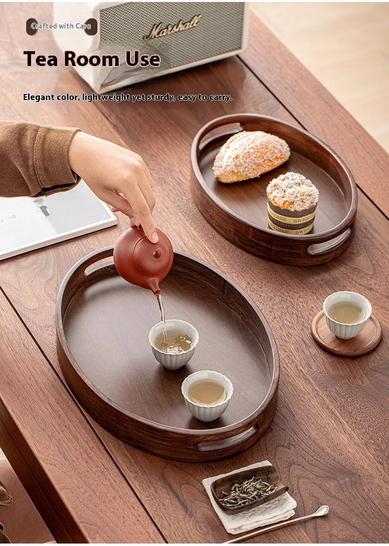 Gianxi Japanese Bamboo Household Tray Rectangular Hotel Solid Wood Dinner Plate Afternoon Tea Dessert Dim Sum Plate Tea Tray.