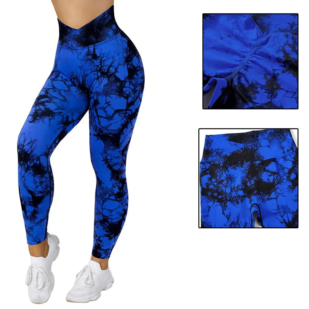 Tie Dye Fitness Legging Frau Push-Up Workout Sport Leggings Frauen Scrunch Butt Weibliche Outfit Gym Nahtlose Legging Hosen