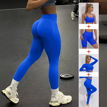 2/3/4Pcs Women's Tracksuit Seamless Yoga Set Leggings Sports Suit for Fitness Long Sleeve Top Gym Clothing Workout Sportswear.