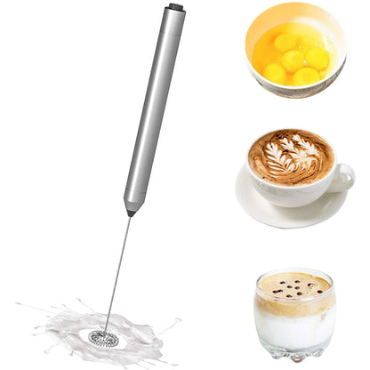 Milk Frother Handheld Battery Operated Mini Mixer Electric Foam Maker for Coffee Stainless Steel Milk Foamer for Coffee.