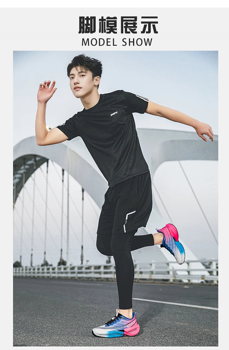 Marathon Air Cushion Herren Sport Laufschuhe Atmungsaktive leichte Damen Bequeme sportliche rutschfeste Carbon Plate Sneakers.