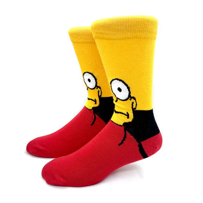 New 1 Pair The Simpsons Harajuku Women Men Socks Cartoon Personality Skateboard Socks Anime Middle Tube Cotton Unisex Socks