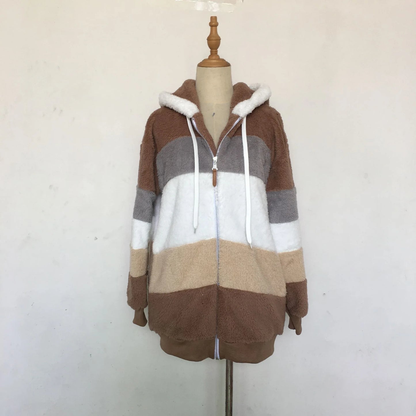 Übergroße Jacke für Frauen 2023 Neue Herbst Winter Warme Plüsch Tasche Mit Kapuze Streetwear Lose Dame Oberbekleidung Mantel Roupas Feminina.