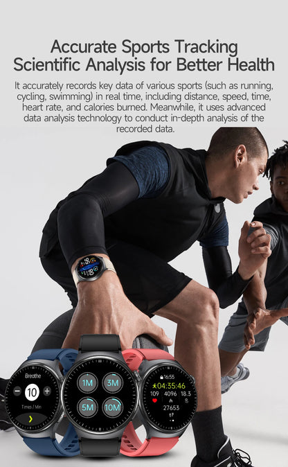 1.43'' HD Sapphire Smart Watch Bluetooth Call Blood Fat Uric Acid Heart Rate Body Analysis Five Organs Health Smartwatch Men Wom