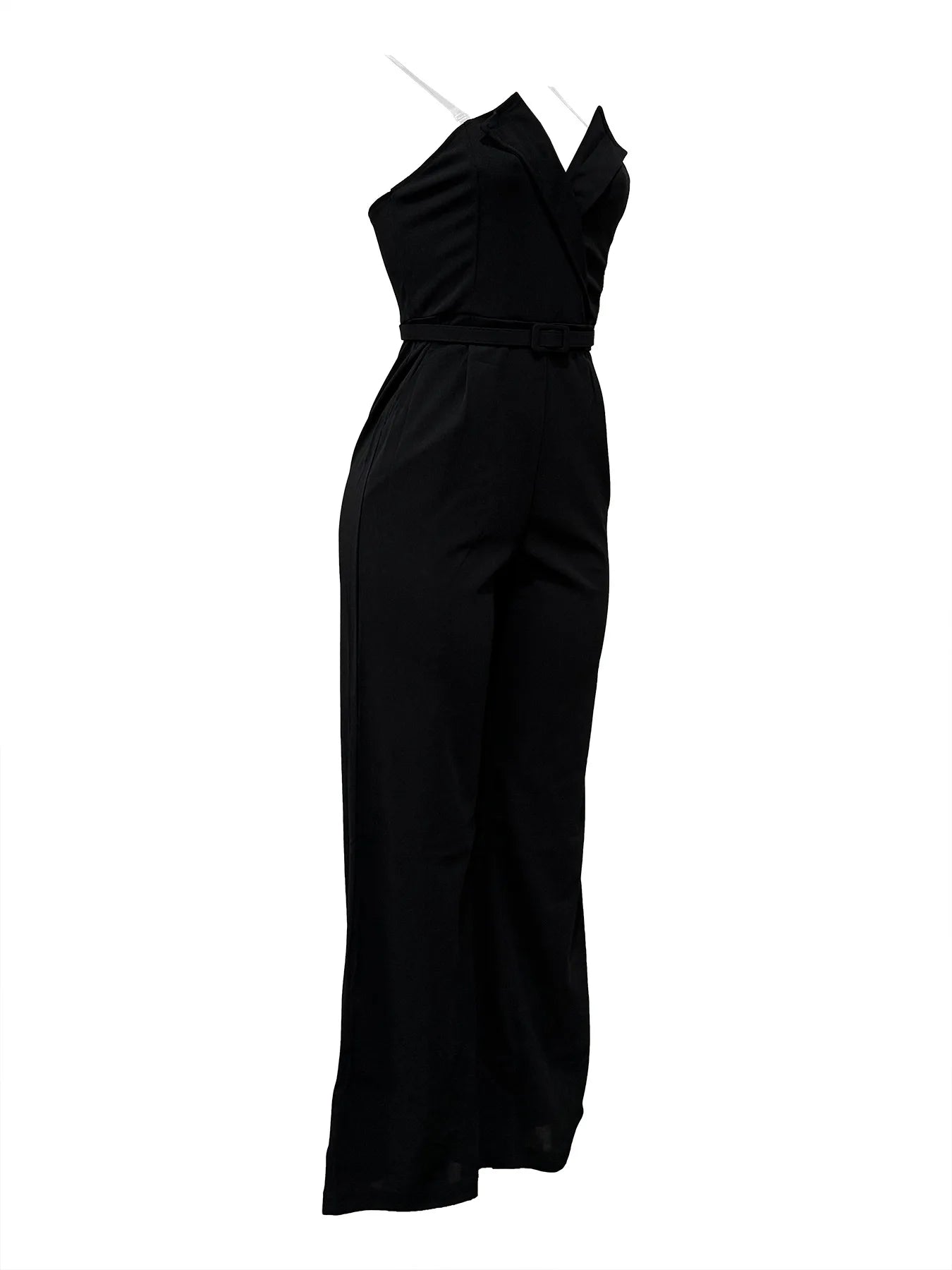 CM.YAYA Women Wide Leg Strapless V-neck Sleeveless Jumpsuits 2025 Summer OL Beach Night Club Party Street One Piece Suit Romper