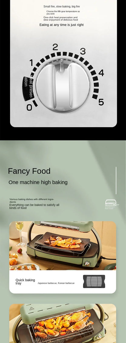 New Smokeless Barbecue Oven Barbecue Pot Household Multi-function Indoor Electric Oven Korean Style Skewer.