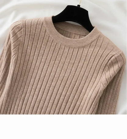 Oansatz Rippen Langarm Koreanische Slim-fit Weibliche Pullover Pullover Frauen Pullover Stricken Weiche Jumper Tops Neue Herbst Winter tops.