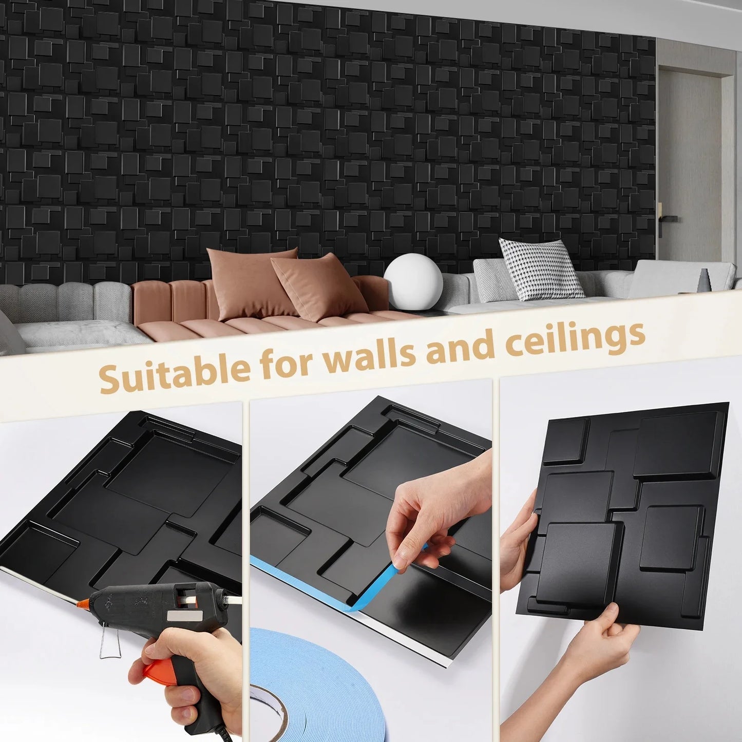 3D Wall Panels 30x30cm Indoor Wall Decoration for Bedroom Living Room background Hotel Office Mural Wall Panel DIY Home Decor