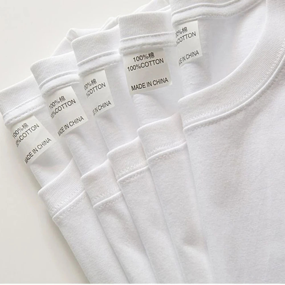 2PCS 100% Cotton Solid T Shirts Men's and Women's Short Sleeve White Tees Casual Breathable Loose Round Neck T-shirt Couple Tops.